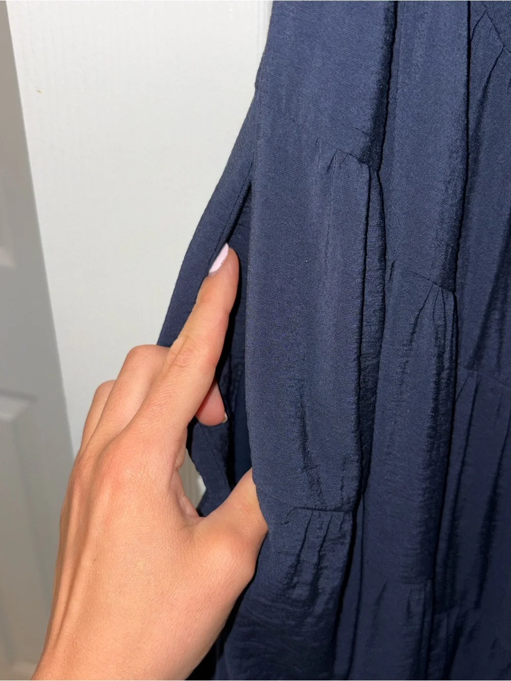 Abercrombie & Fitch Navy Blue Tiered Maxi Dress